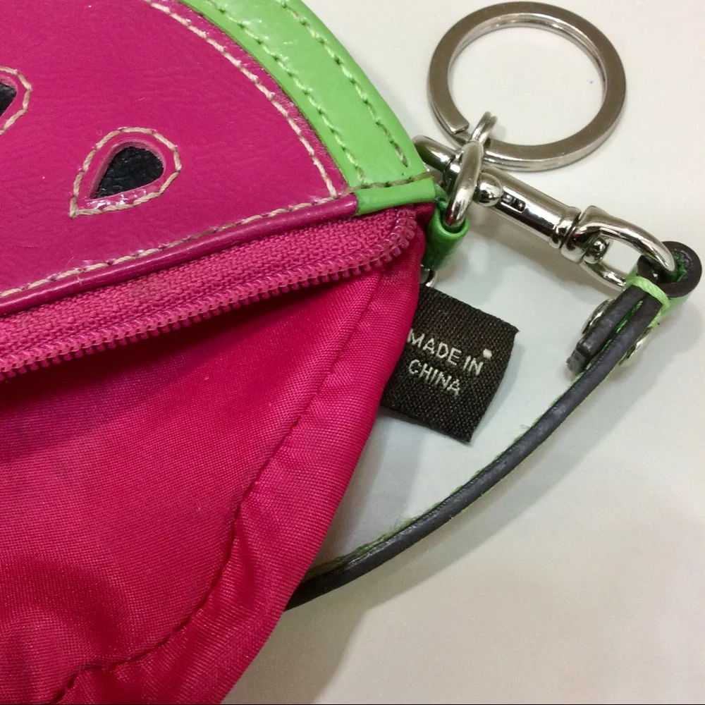Coach Vintage Watermelon Coin Pouch Pink Green Patent Leather Y2K - Picture 11 of 14